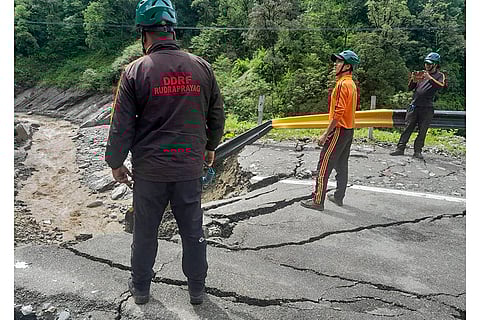 SDRF personnel at Junglechatti in Rudraprayag